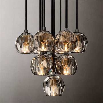 Bille Crystal Ball Cluster Chandelier 14"