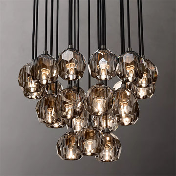 Bille Crystal Ball Cluster Chandelier 24"