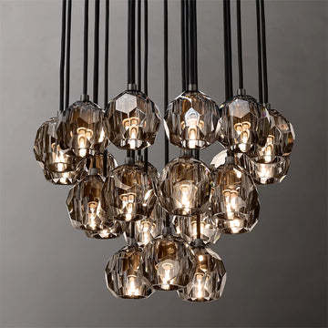 Bille Crystal Ball Cluster Chandelier 24"
