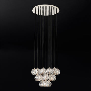 Bille Crystal Ball Cluster Chandelier 24"
