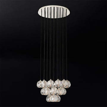 Bille Crystal Ball Cluster Chandelier 24"
