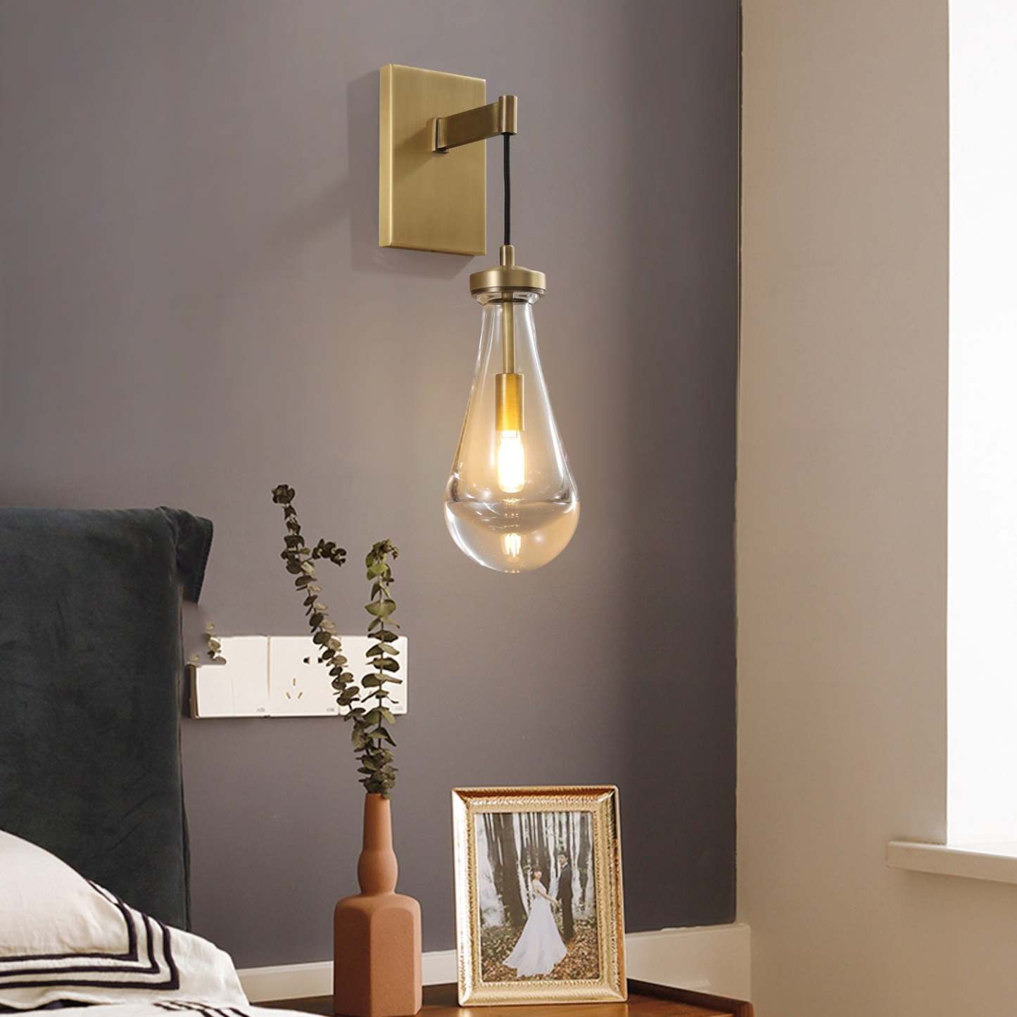 Rain Glass Wall Sconce Cord