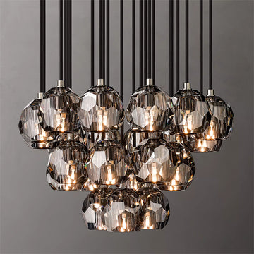 Bille Crystal Ball Cluster Chandelier 24"