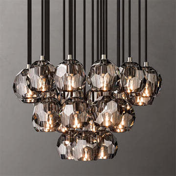 Bille Crystal Ball Cluster Chandelier 24"
