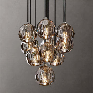 Bille Crystal Ball Cluster Chandelier 14"