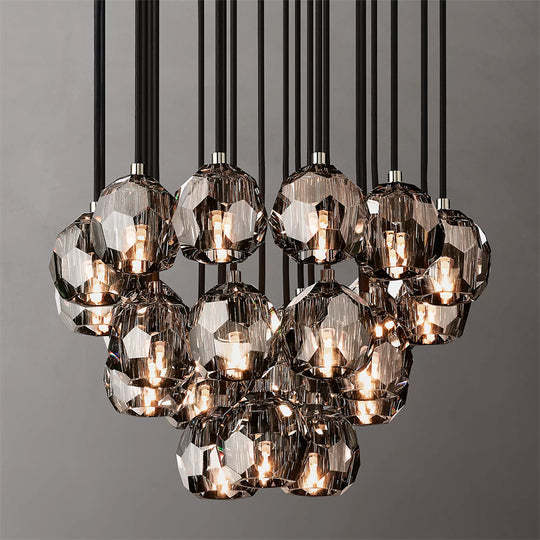 Bille Crystal Ball Cluster Chandelier 24"