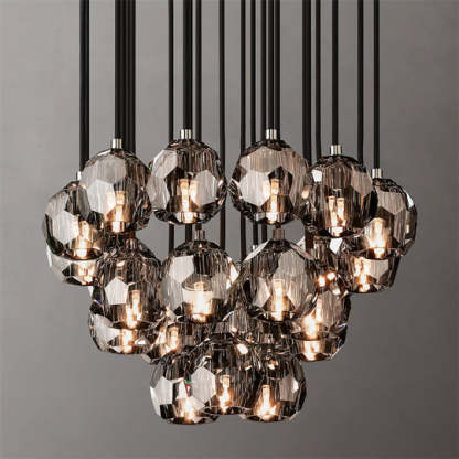 Bille Crystal Ball Cluster Chandelier 24"