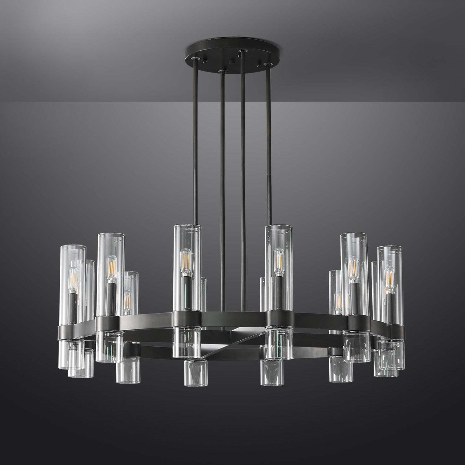 Ravalle Glass Round Chandelier 36"