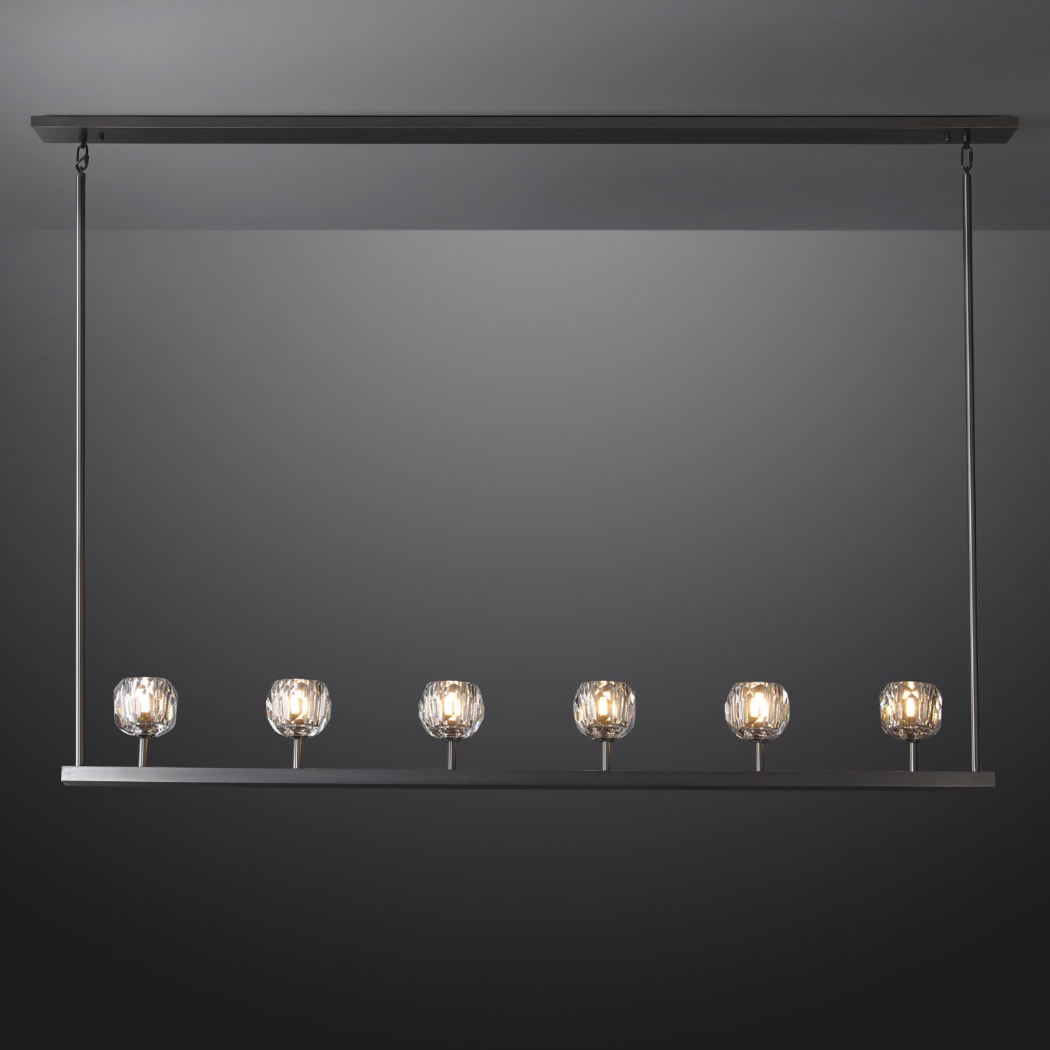 Bille Crystal Ball Linear Chandelier 60"