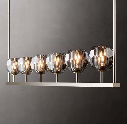 Bille Crystal Ball Linear Chandelier 60"
