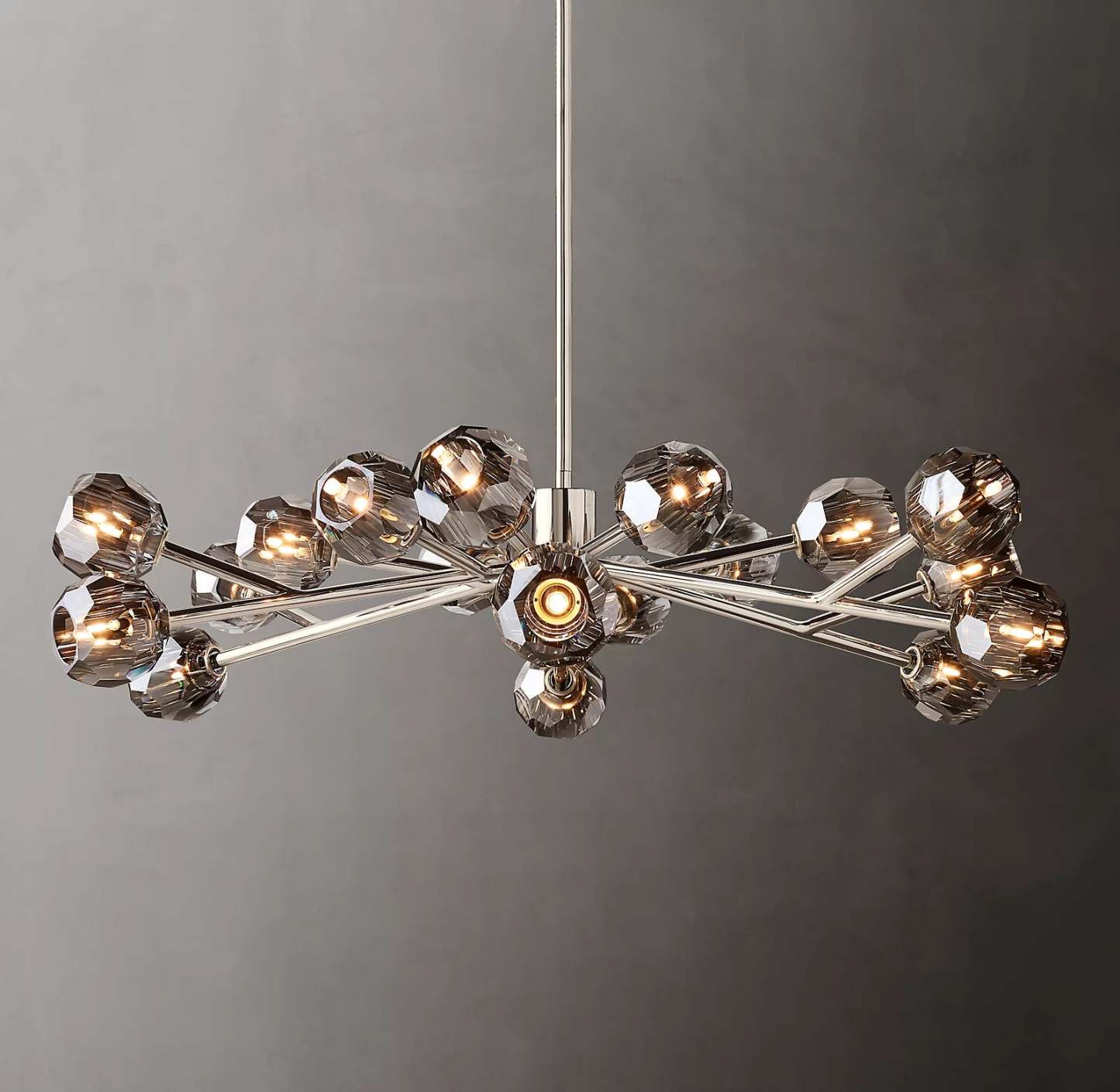 Bille Crystal Ball Round Chandelier 48" K9 Crystal