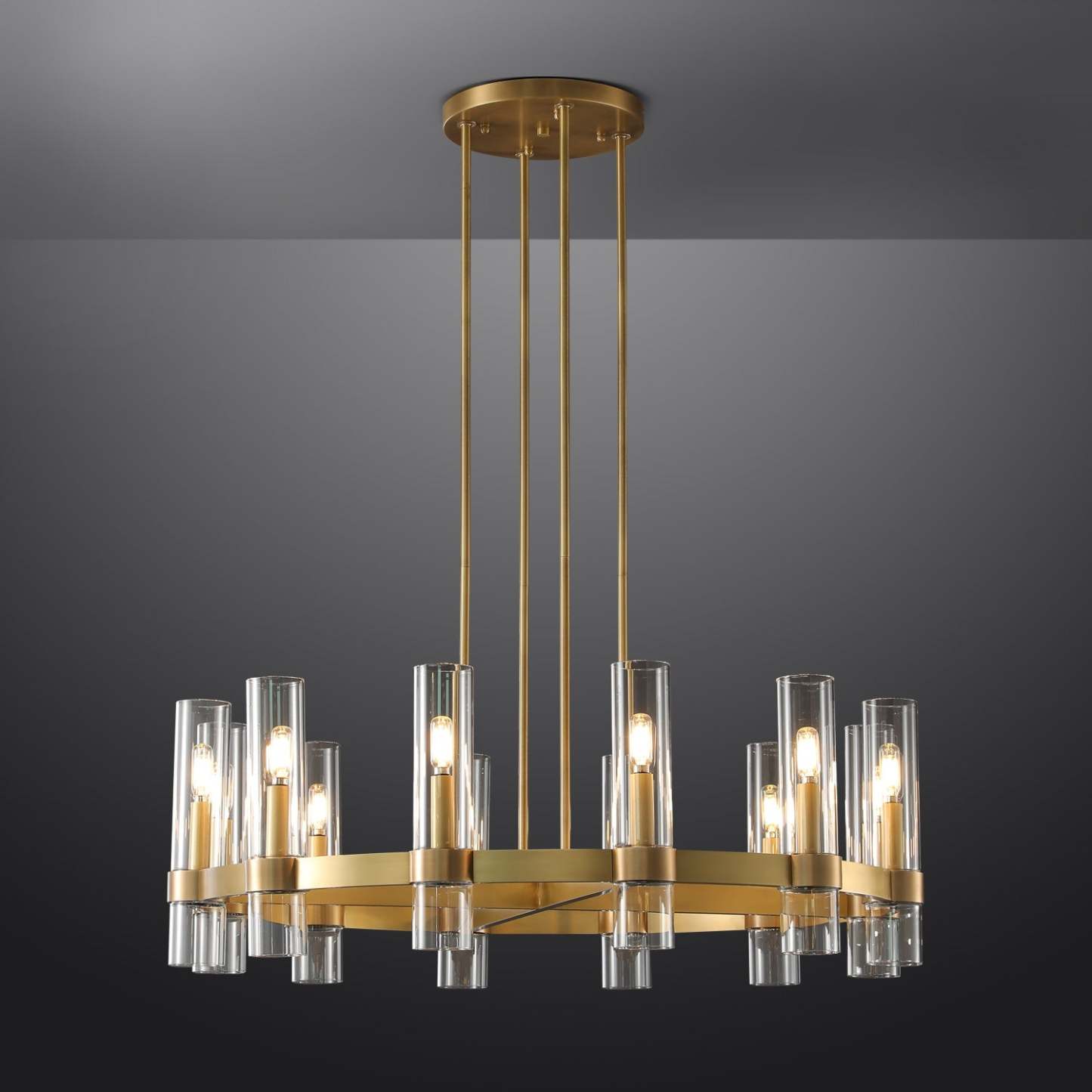 Ravalle Glass Round Chandelier 36"