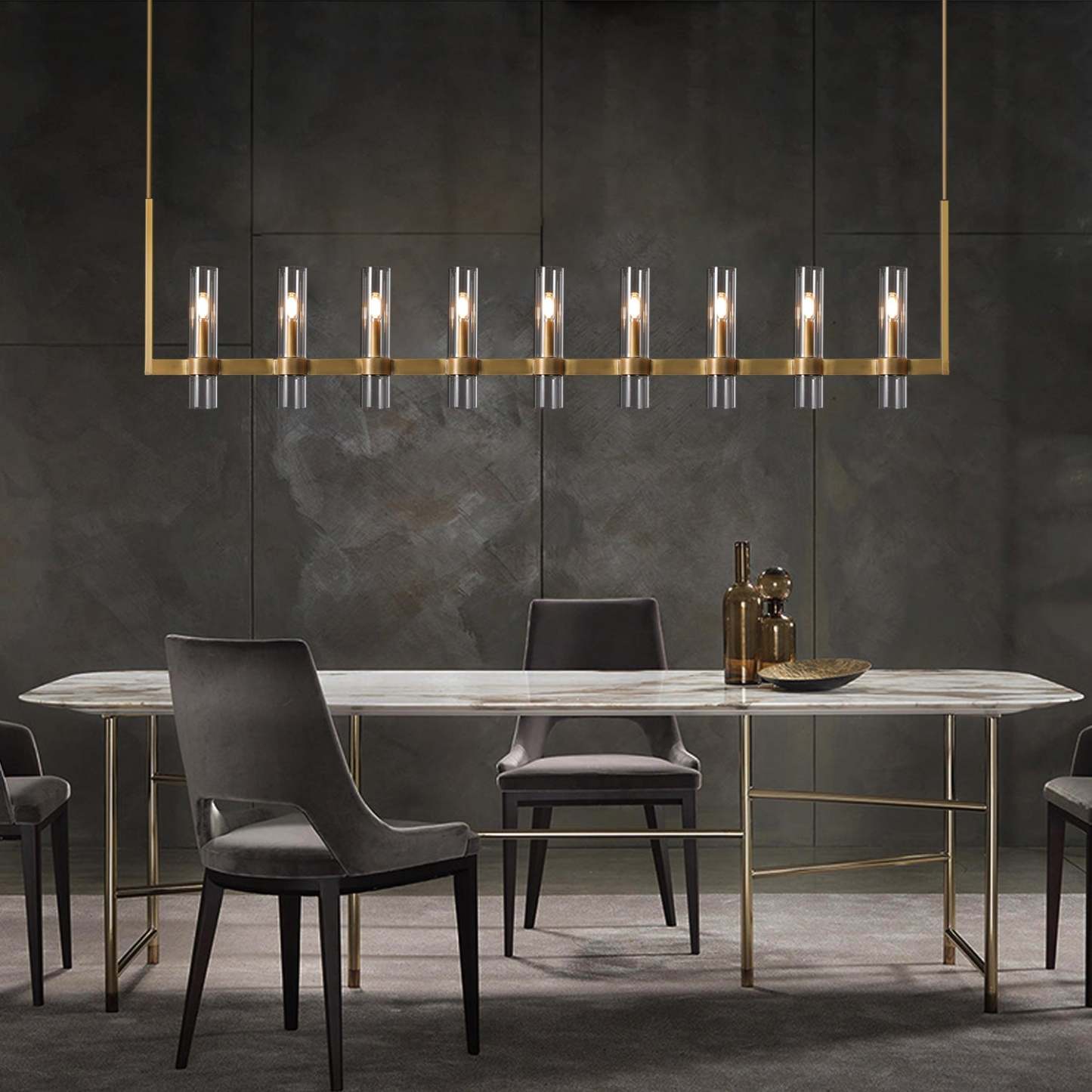 Ravelle Glass Linear Chandelier 72"