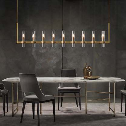 Ravalle Glass Linear Chandelier 72" L