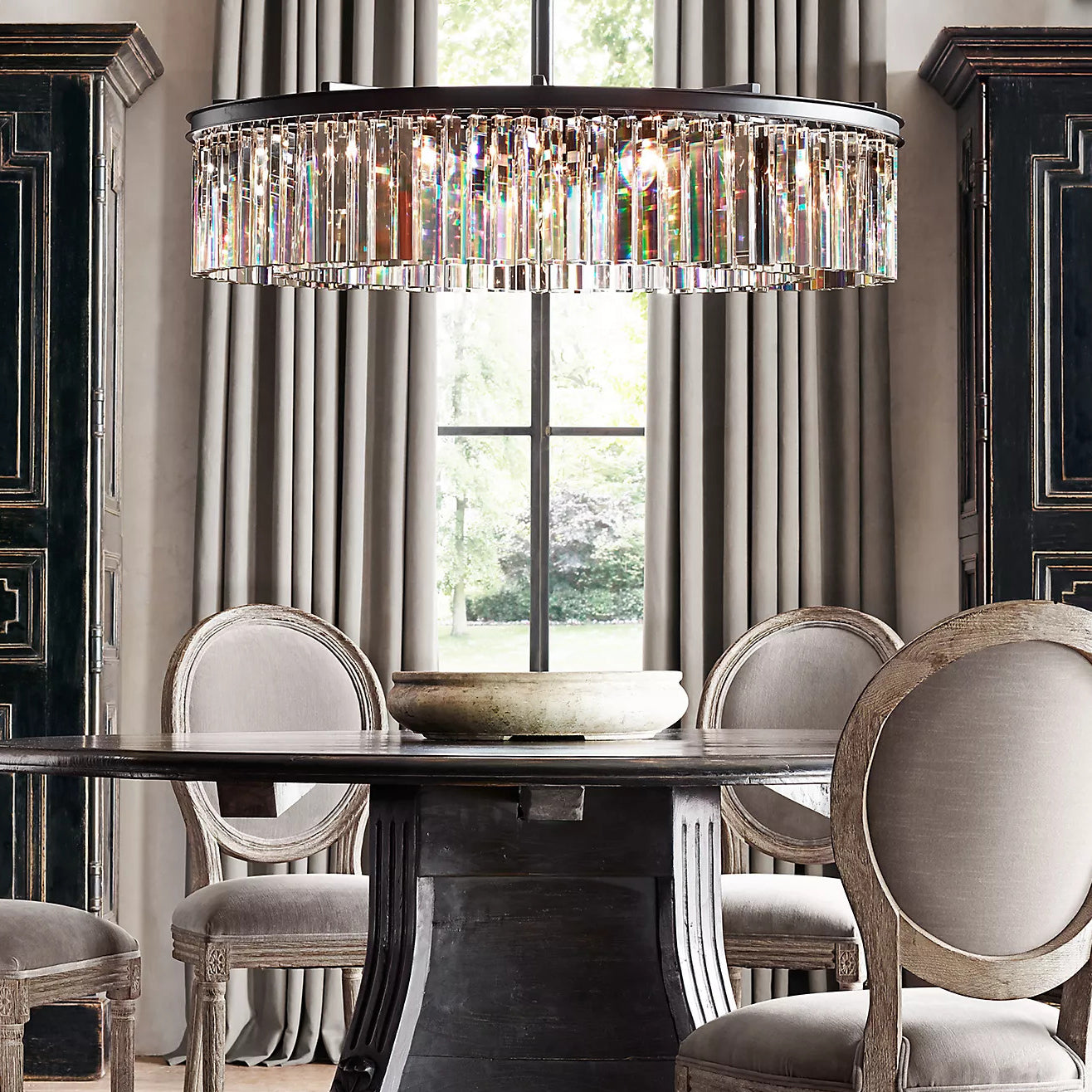 Rhysis Crystal Round Chandelier 43"