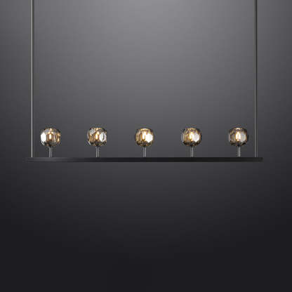 Bille Crystal Ball Linear Chandelier 48"