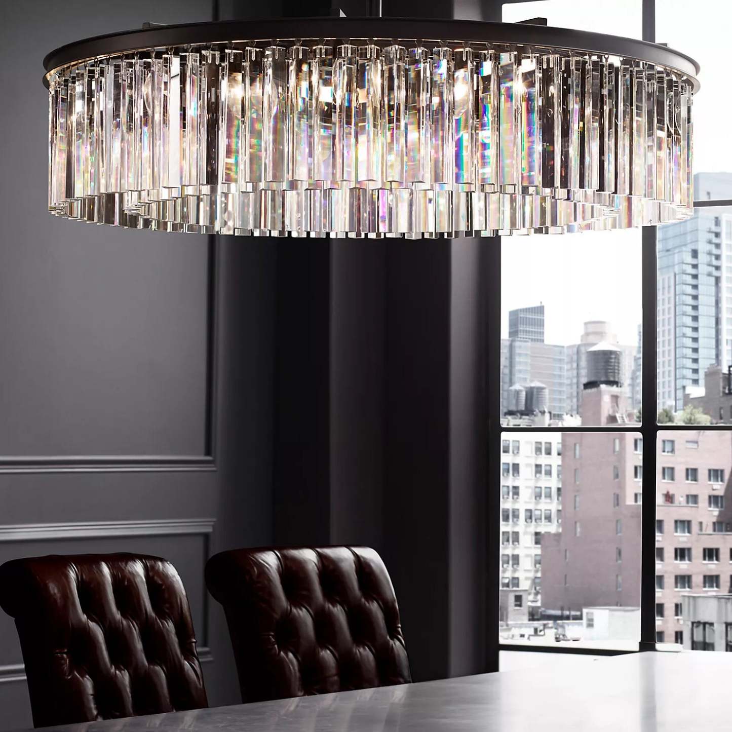 Rhysis Crystal Round Chandelier 43"