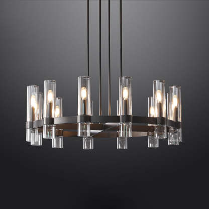 Ravalle Glass Round Chandelier 36"