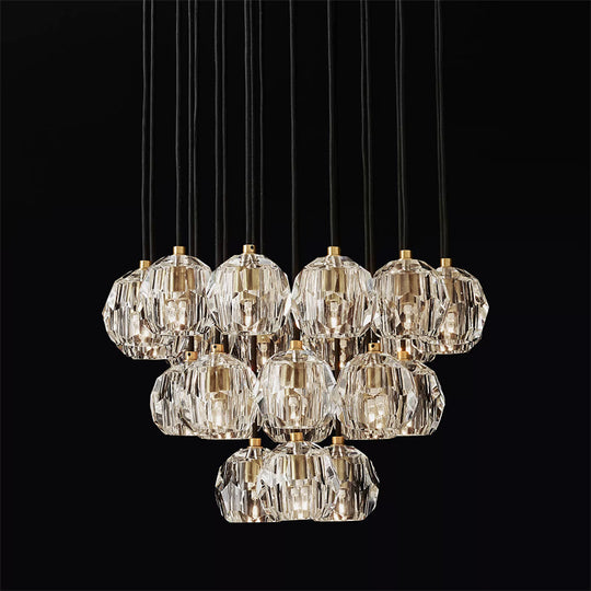 Bille Crystal Ball Cluster Chandelier 24"