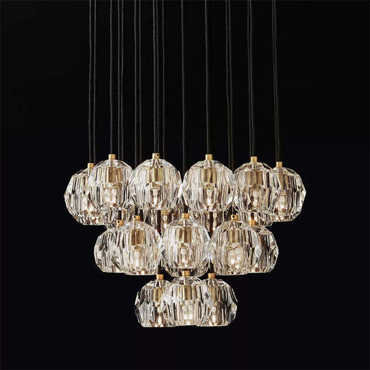 Bille Crystal Ball Cluster Chandelier 24"