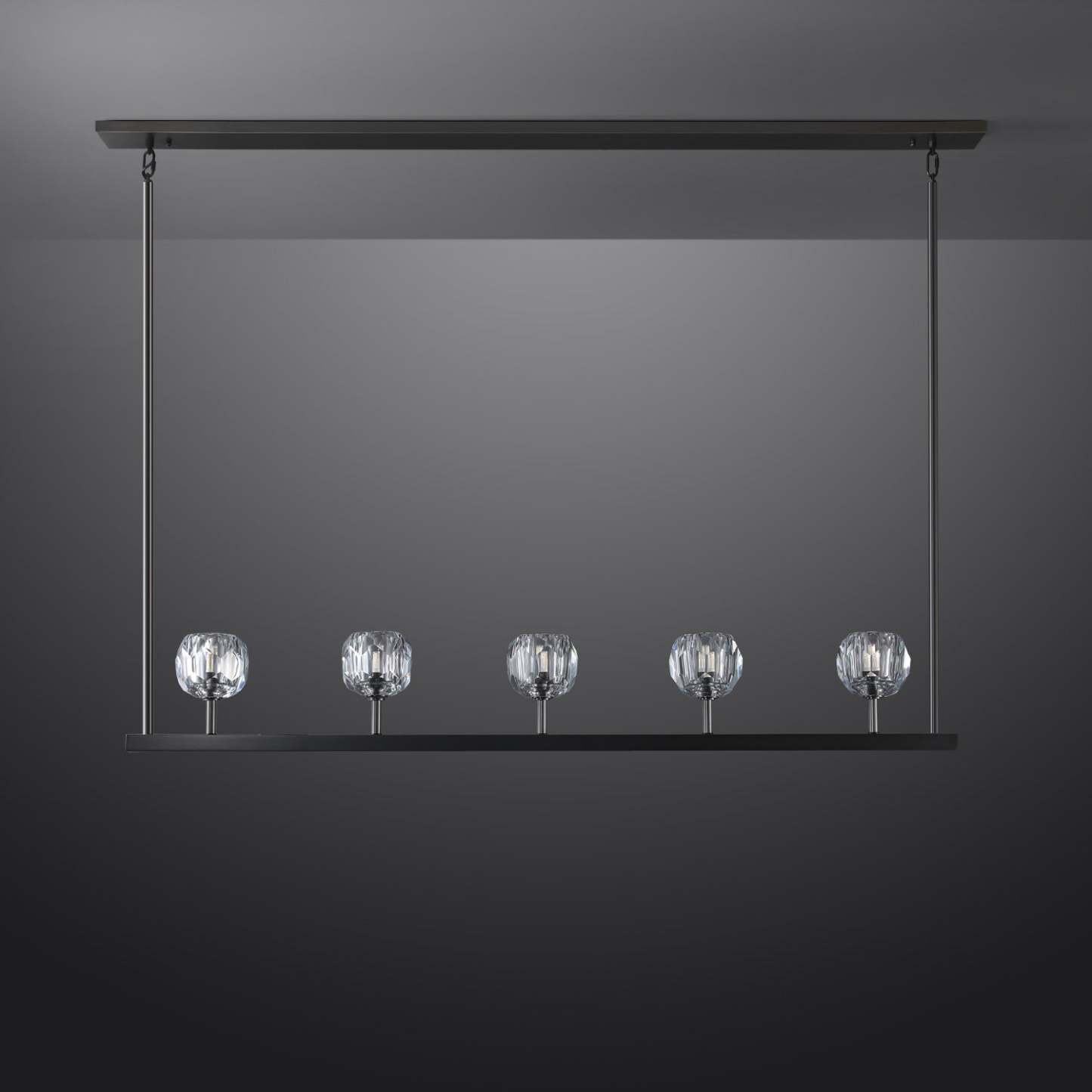 Bille Crystal Ball Linear Chandelier 48"
