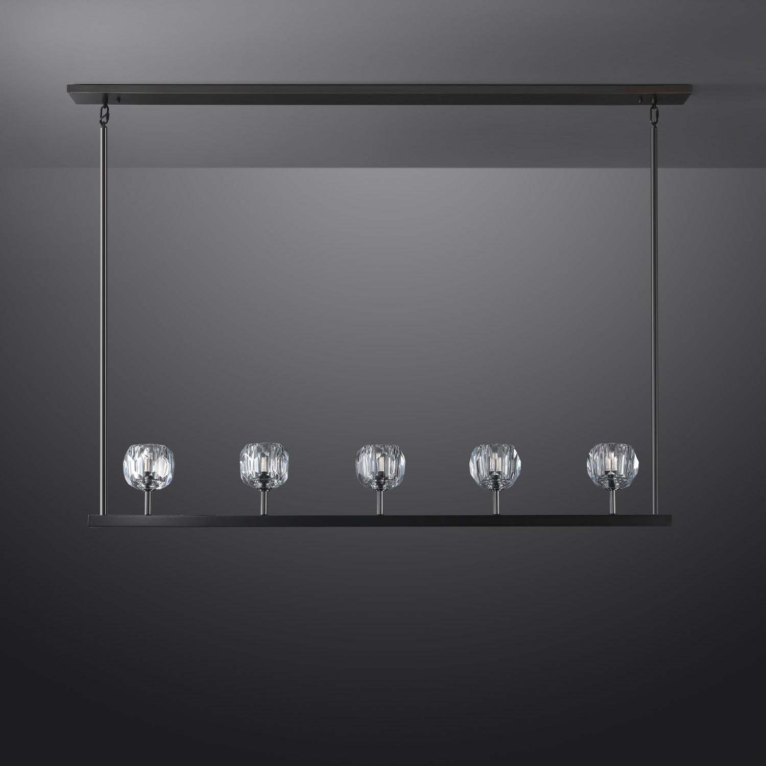 Bille Crystal Ball Linear Chandelier 48"
