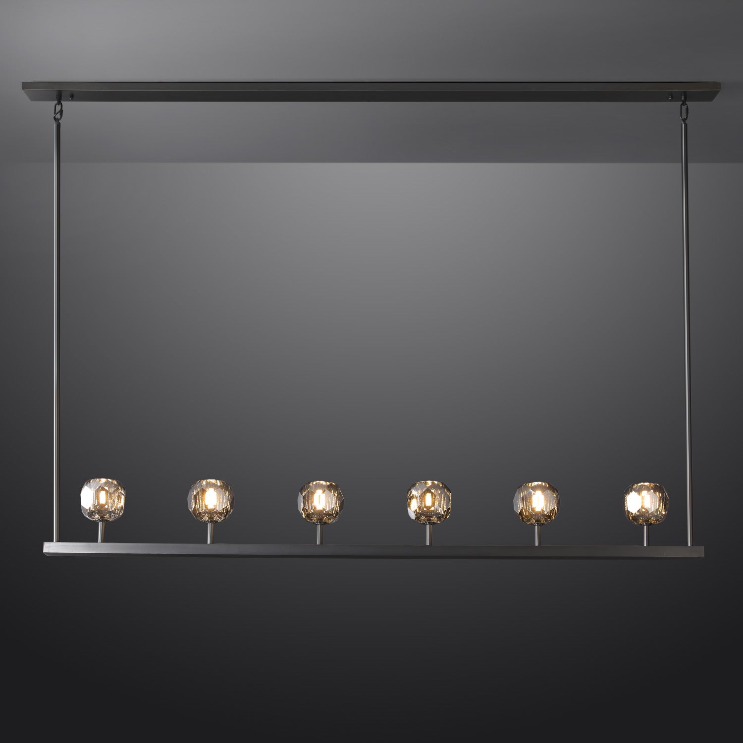 Bille Crystal Ball Linear Chandelier 60"