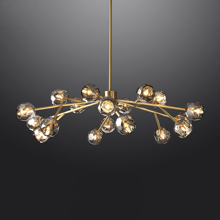 Bille Crystal Ball Round Chandelier 48" K9 Crystal