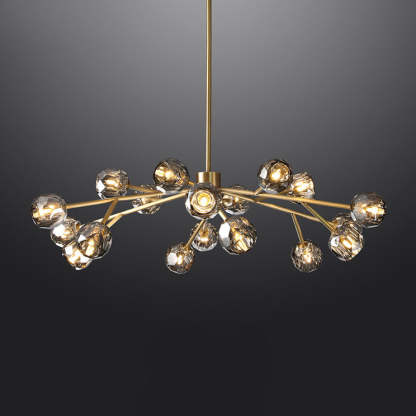 Bille Crystal Ball Round Chandelier 48" K9 Crystal