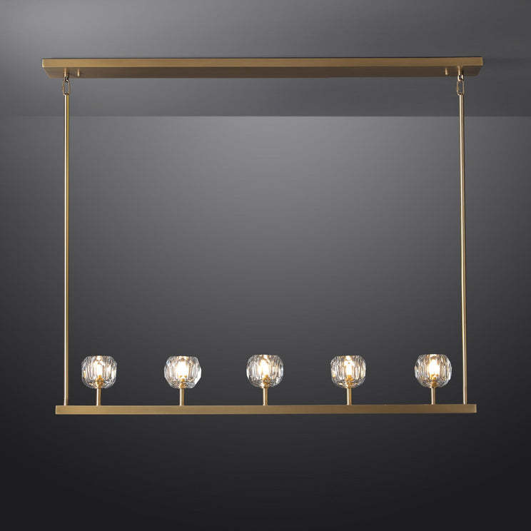 Bille Crystal Ball Linear Chandelier 48"