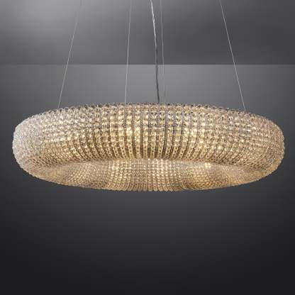 Holo Clear Crystal Ring Chandelier Dimmable 