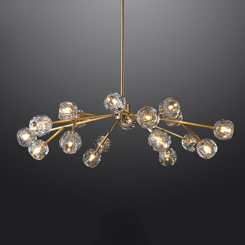 Bille Crystal Ball Round Chandelier 48" K9 Crystal