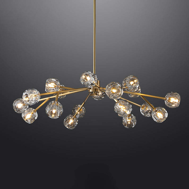 Bille Crystal Ball Round Chandelier 48" K9 Crystal