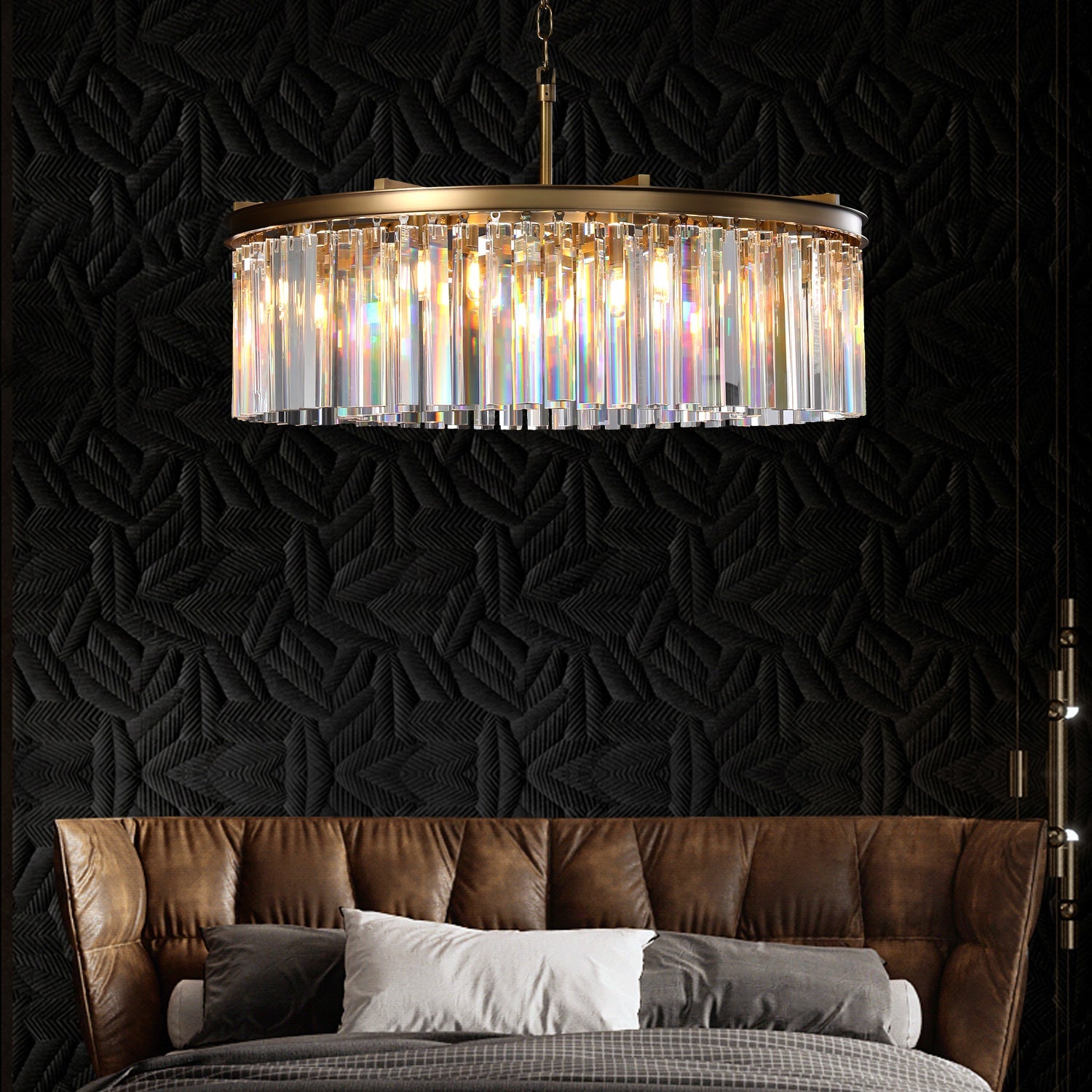Rhysis Crystal Round Chandelier 43"