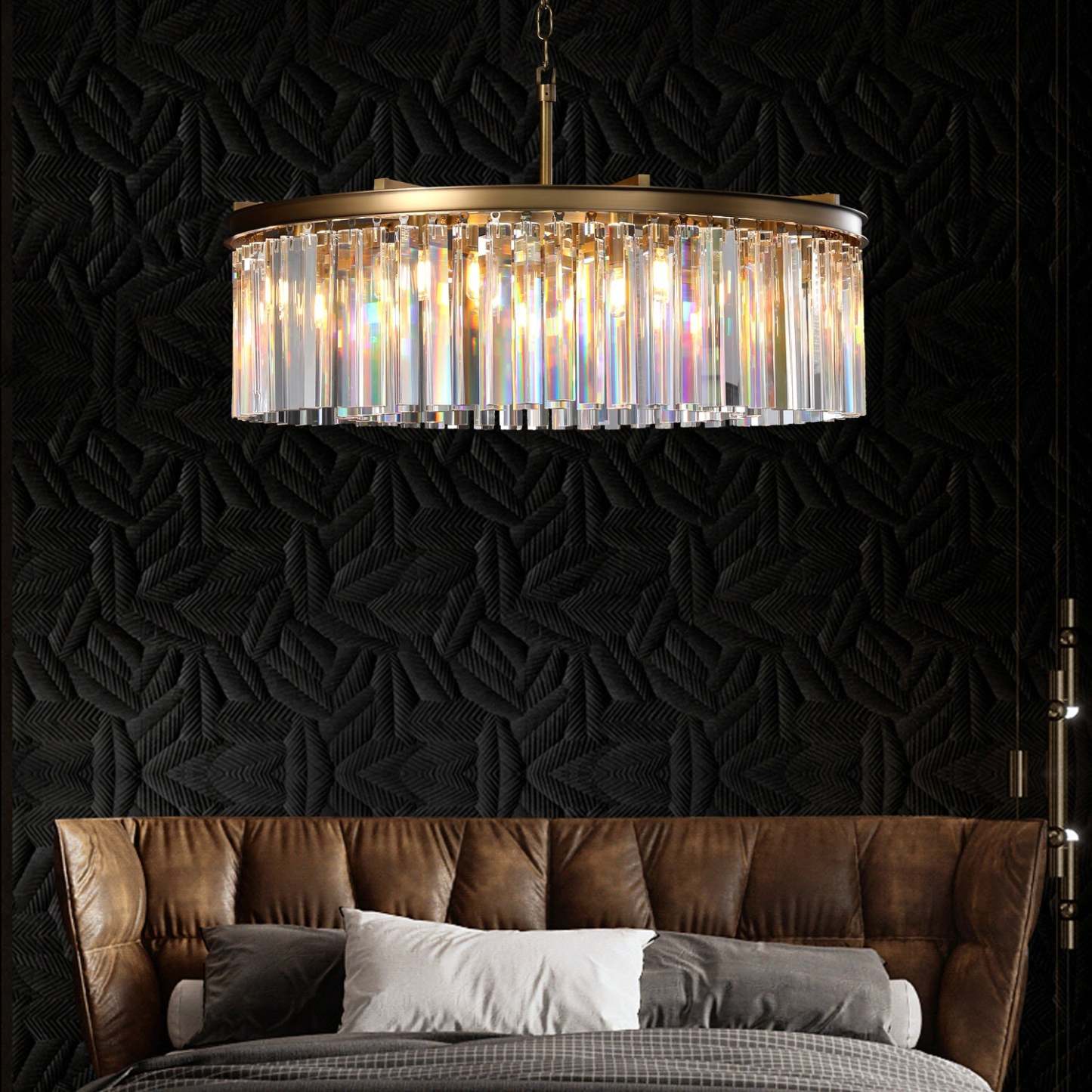 Rhysis Crystal Round Chandelier 43"