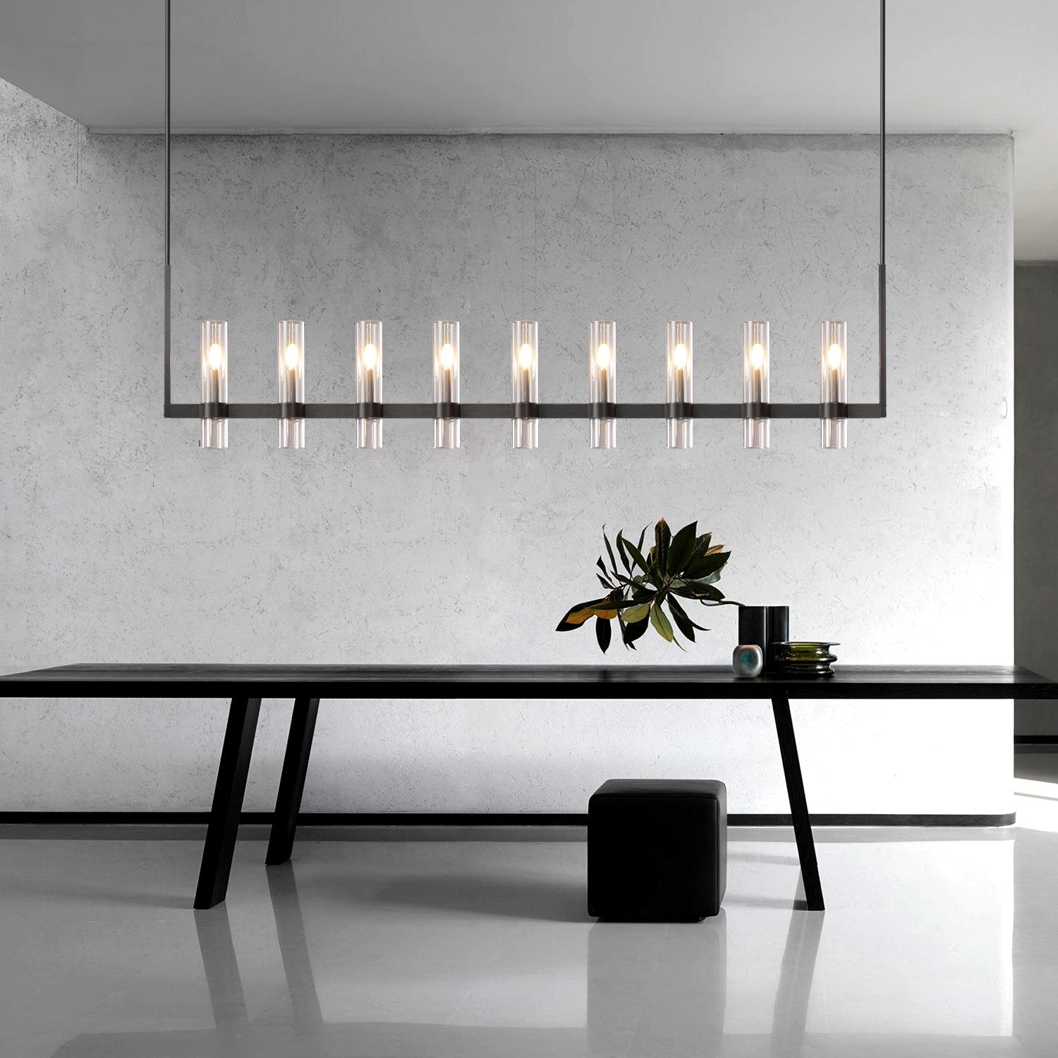 Ravalle Glass Linear Chandelier 72" L