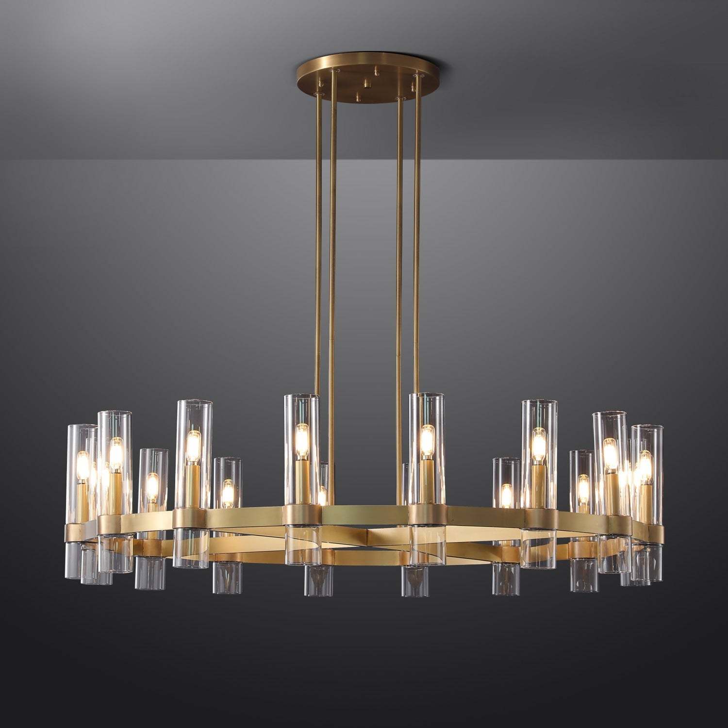 Ravalle Glass Round Chandelier 48"