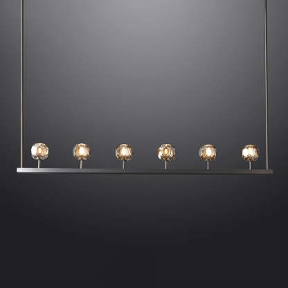 Bille Crystal Ball Linear Chandelier 60"