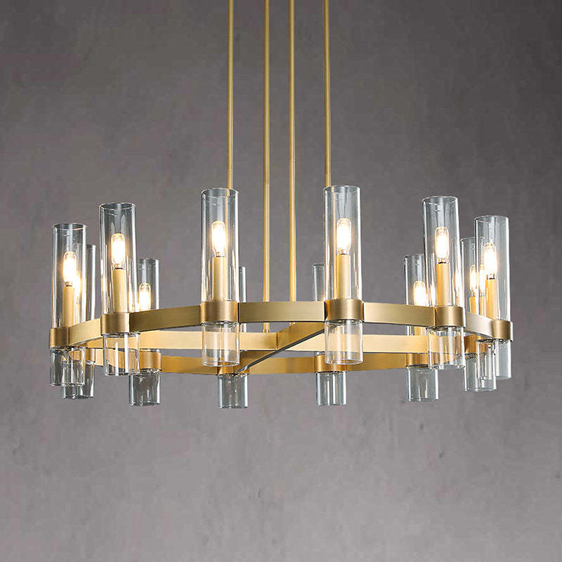 Ravelle Glass Round Chandelier 36"