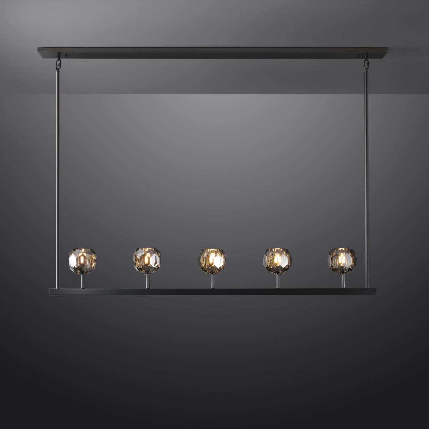 Bille Crystal Ball Linear Chandelier 48"