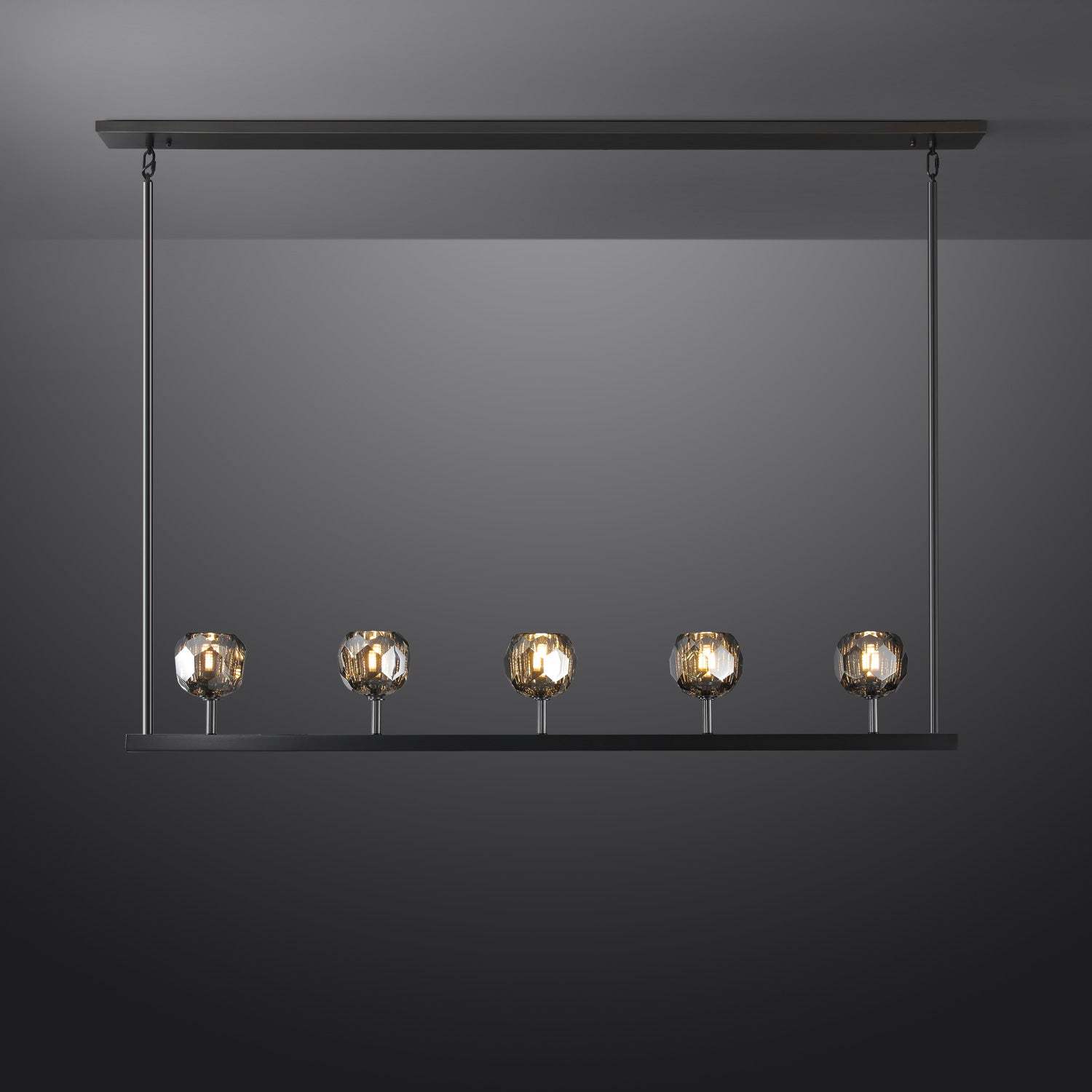 Bille Crystal Ball Linear Chandelier 48"