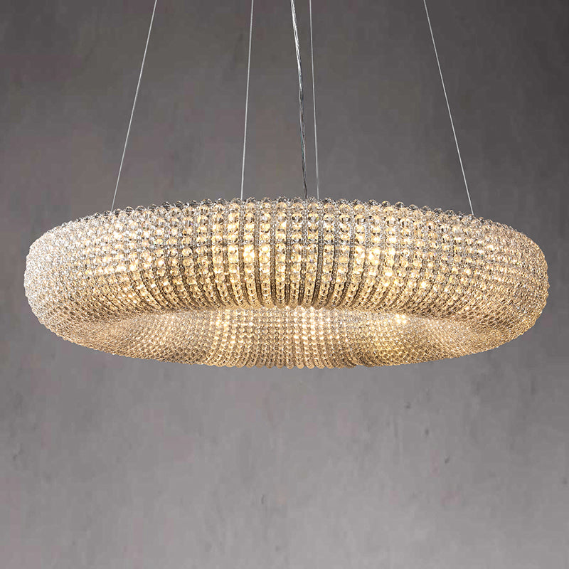 Holo Clear Crystal Ring Chandelier Dimmable 