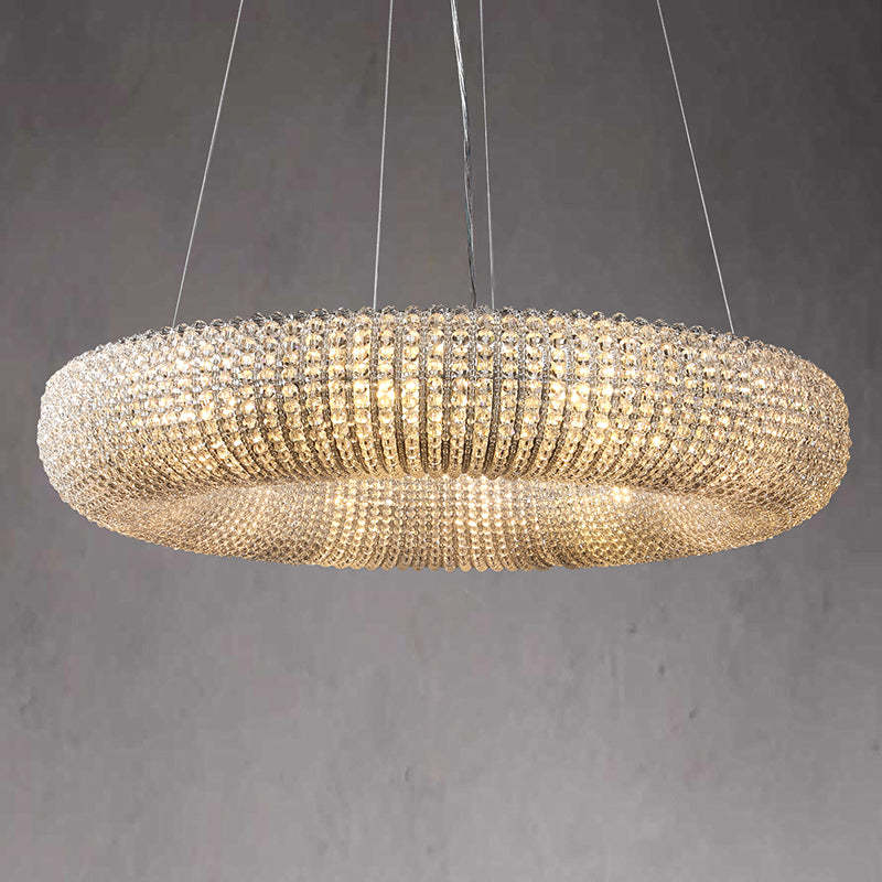 Holo Clear Crystal Ring Chandelier Dimmable 