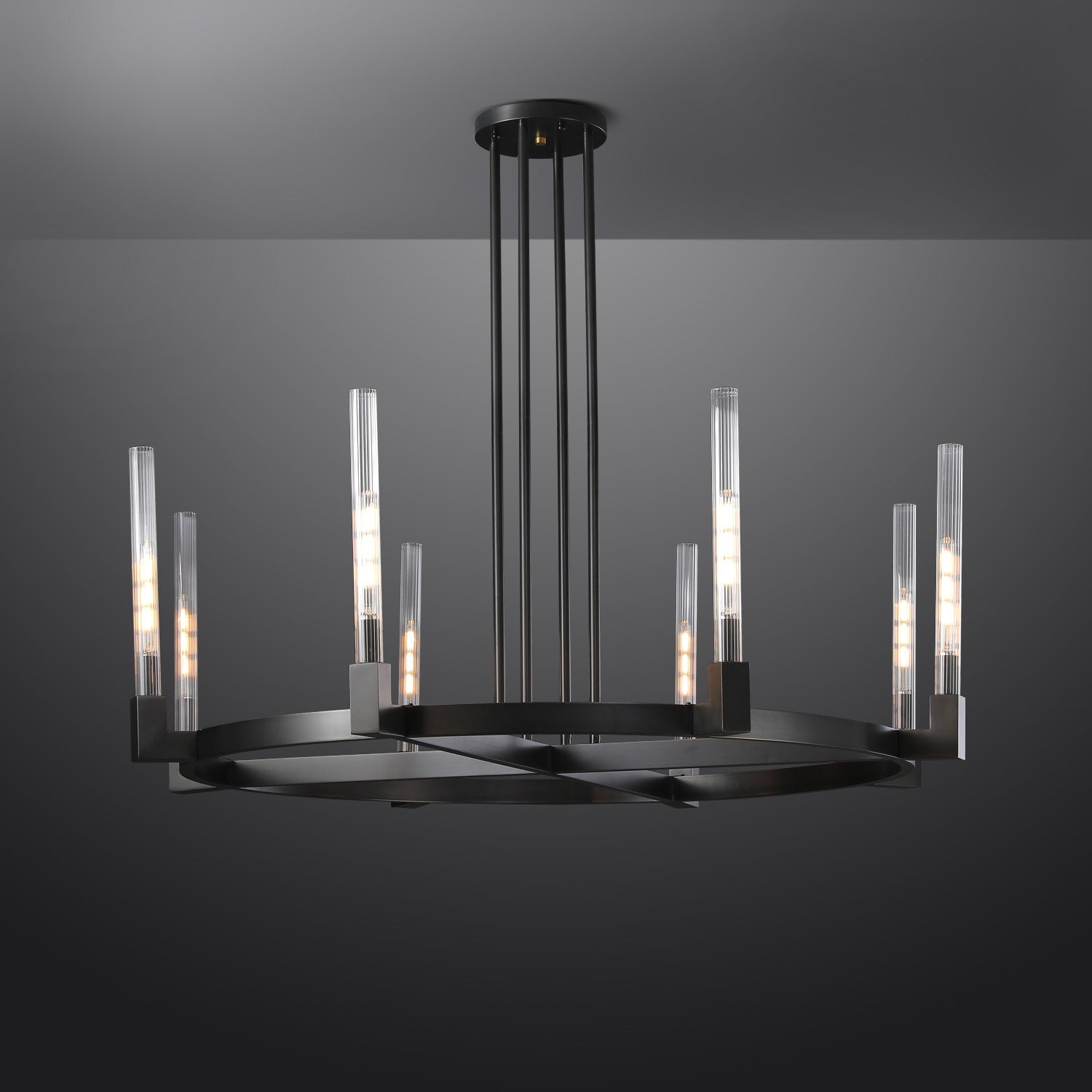 Candlestack Round Chandelier 36"