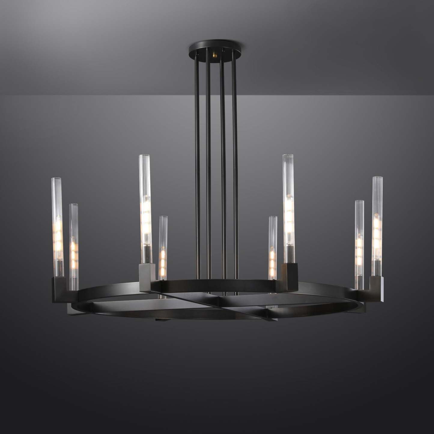 Candlestack Round Chandelier 36"