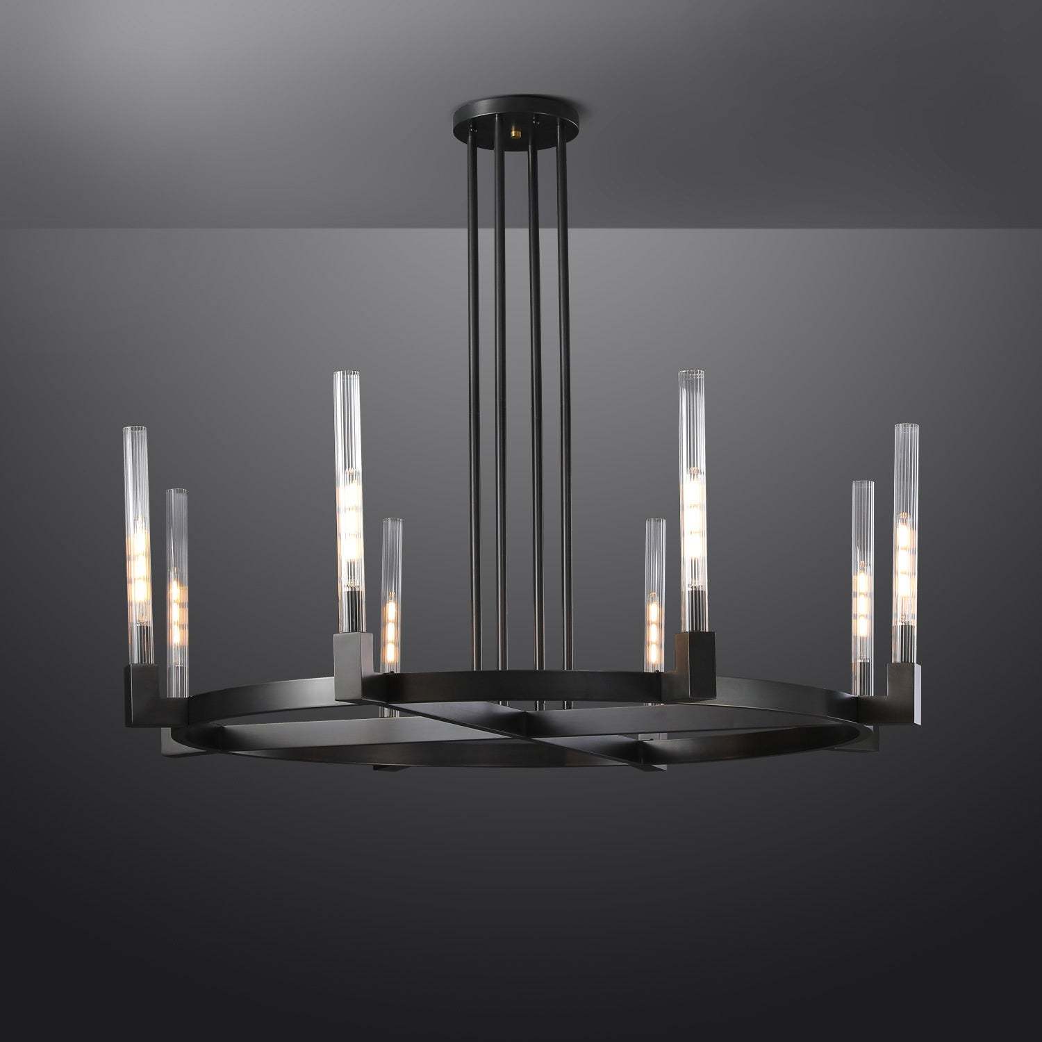 Candlestack Round Chandelier 36"
