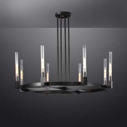 Candlestack Round Chandelier 36"