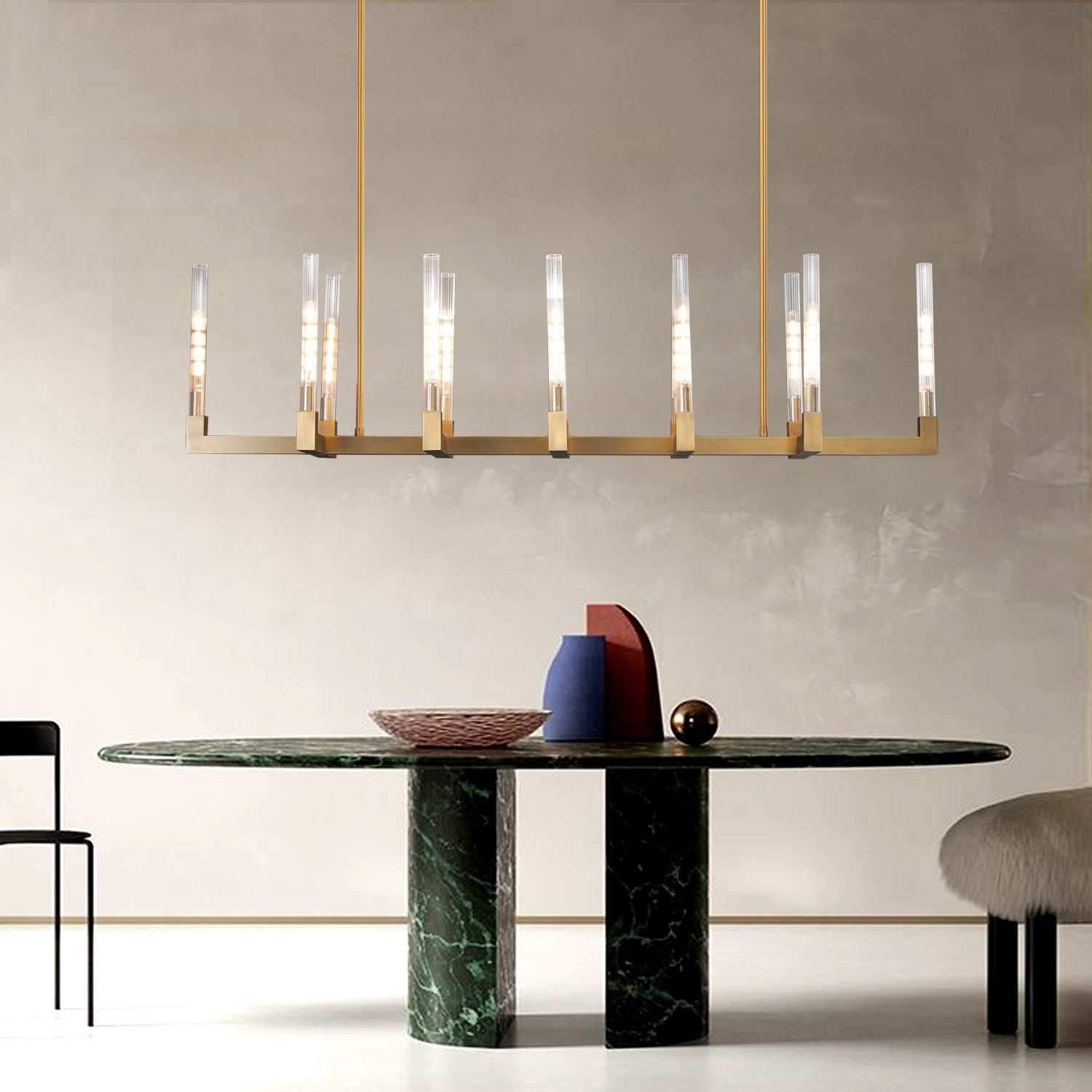 Candlestack Linear Chandelier 67"Linear