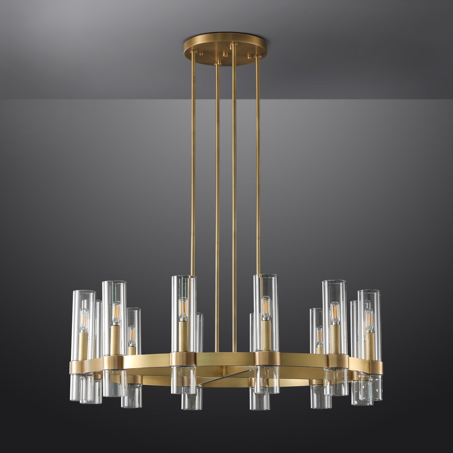 Ravalle Glass Round Chandelier 36"