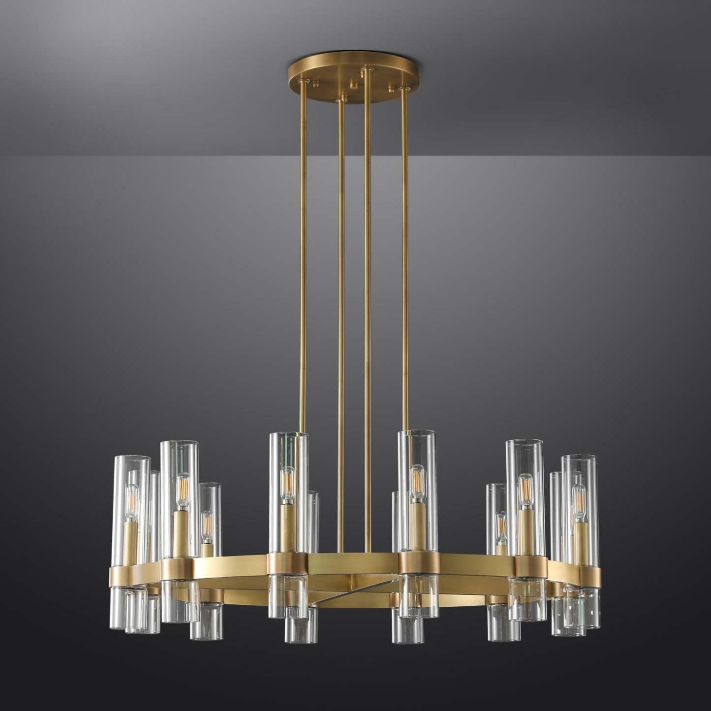 Ravalle Glass Round Chandelier 36"